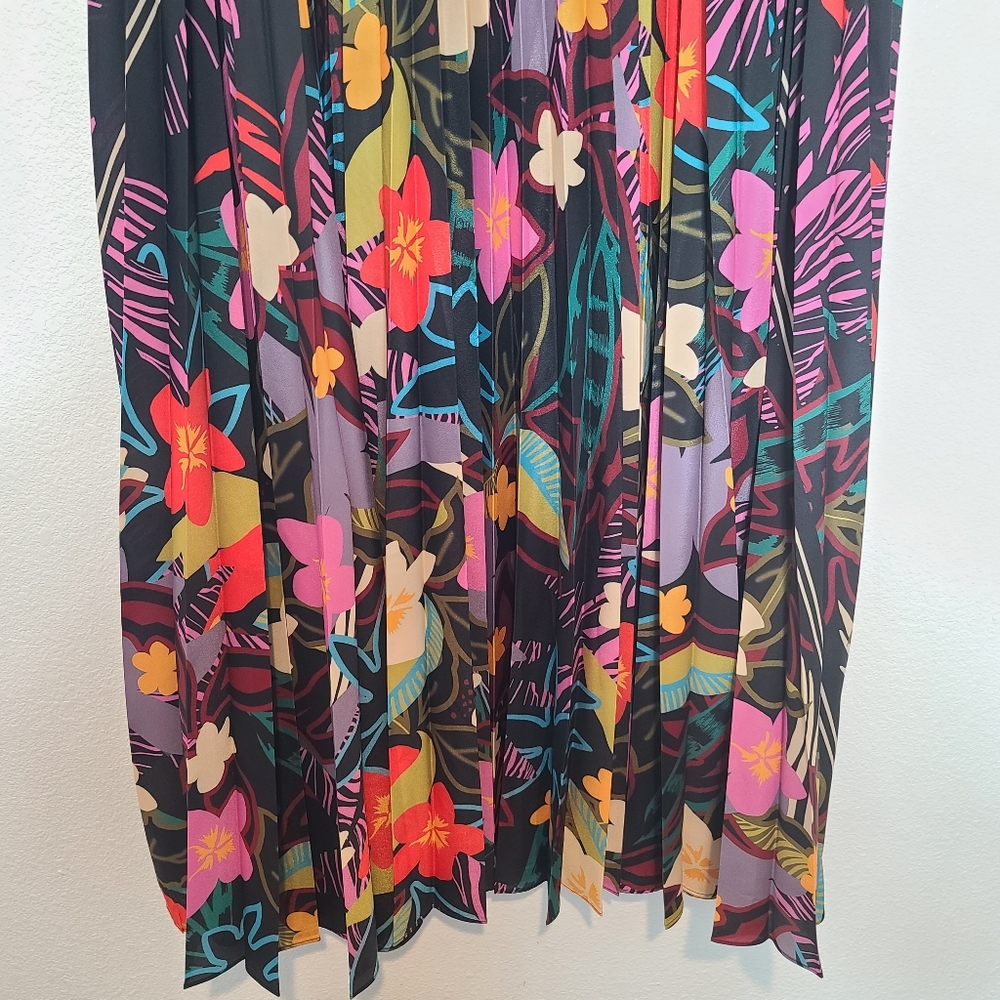 Johnny Was Wild Isabelle Floral Tropical Pleated Maxi Skirt Size Large - Picture 8 of 10